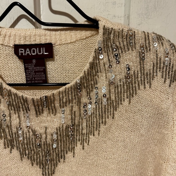 Vintage Raqul silk/angora sequin sweater - Picture 4 of 7